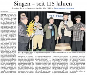 Wochenblatt 115 Jahre Gesangverein